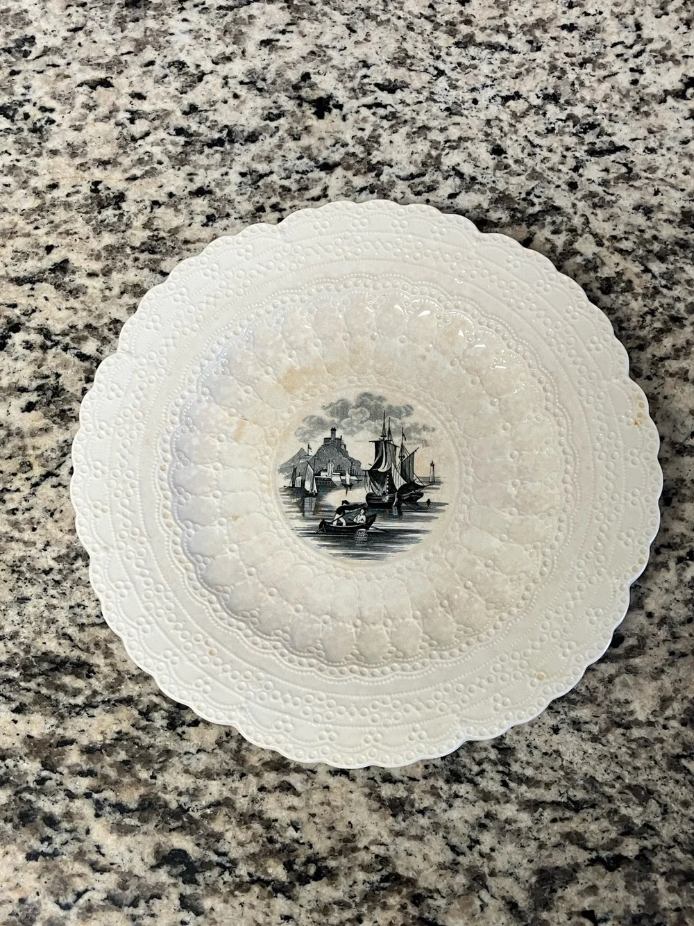 Vintage Spode Jewel Copeland Nautical Plate With Lace Border